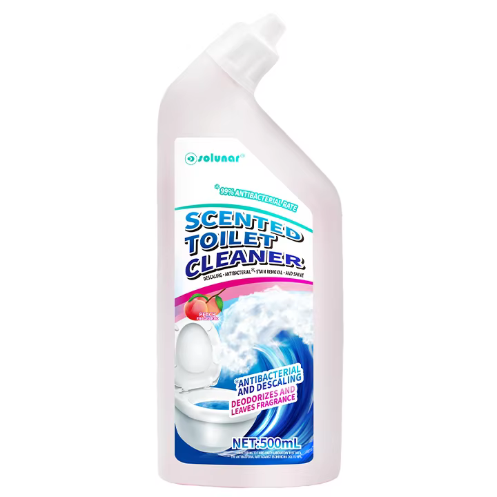 household 500mL Peach scent toilet bowl cleaners Detergent for sitting and squat toilets manufacture