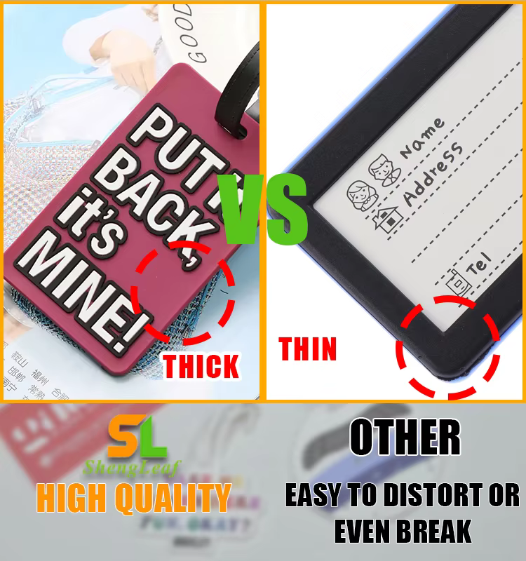 Oem Wholesale Soft Pvc Rubber Custom Package Travel Clear Luggage Tag Pvc for Children School Bag Tortoise details