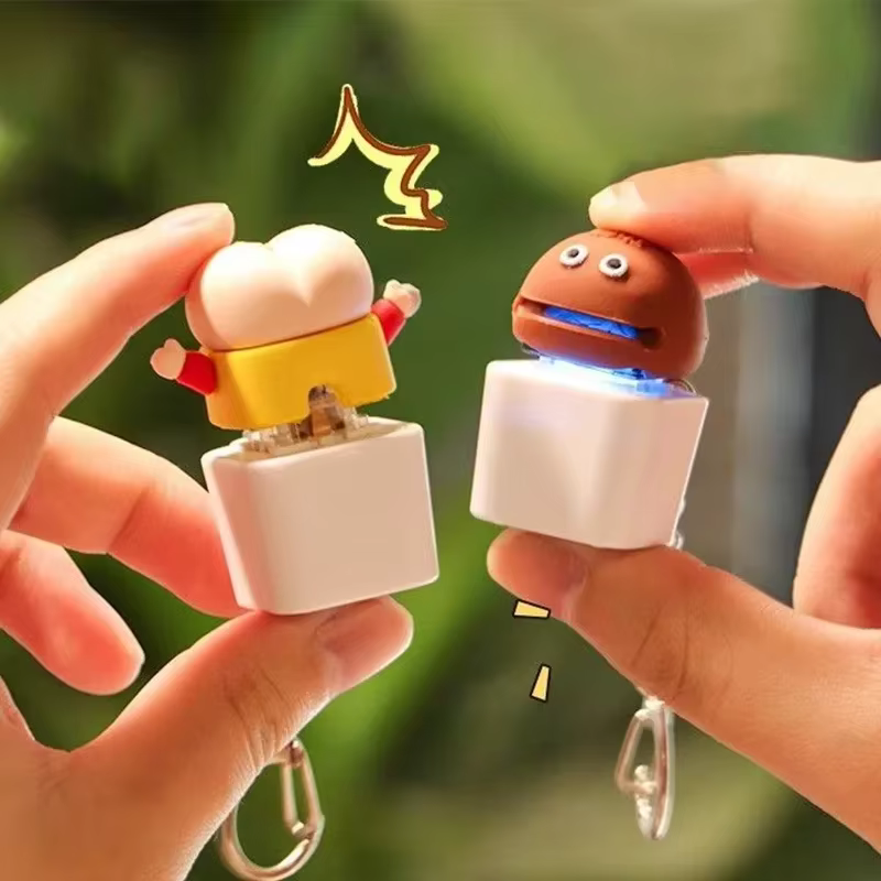 Wholesale Custom Yellow Chick Keychain Creative Stress Relief Electronic Voice Toy in Any Shape Promotional Rubber Keychains details