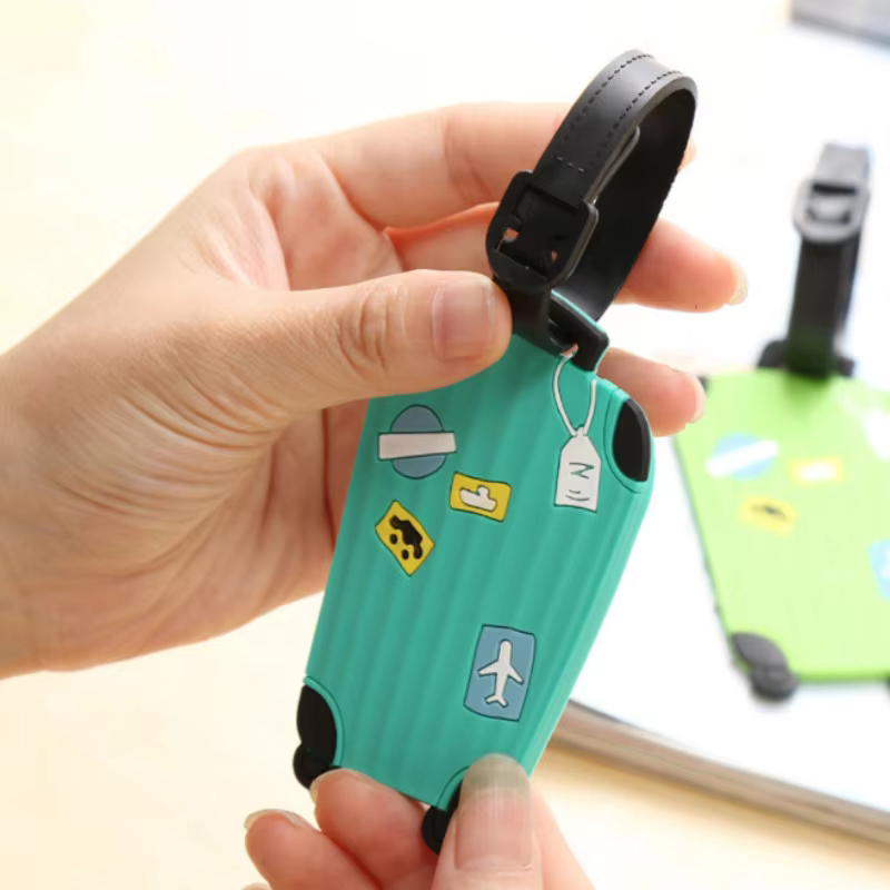 Oem Wholesale Soft Pvc Rubber Custom Package Travel Clear Luggage Tag Pvc for Children School Bag Tortoise details