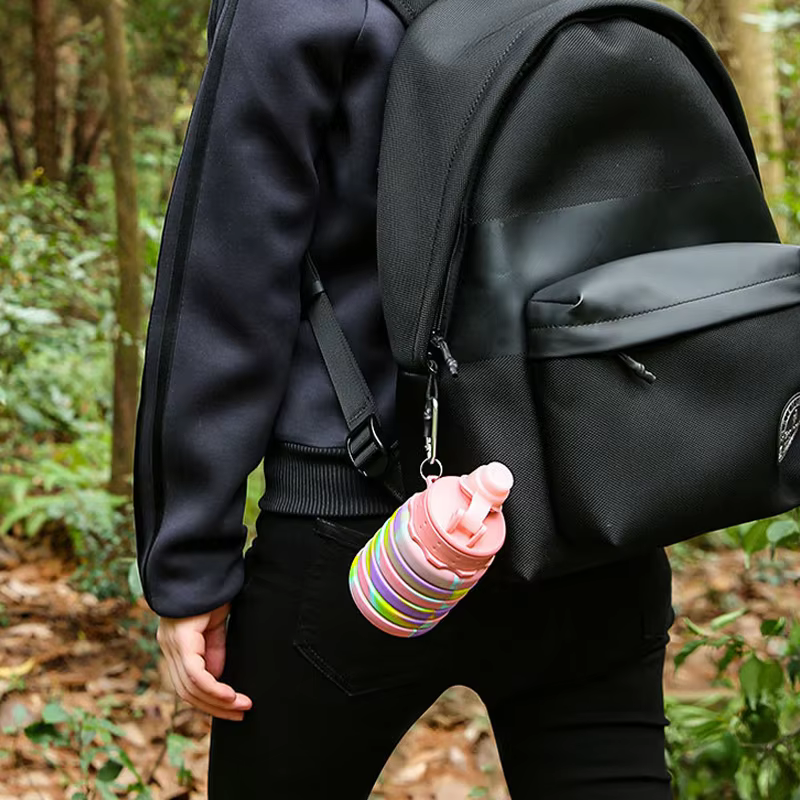 Collapsible Gym Travel Sport Silicone Drinkware Tumblers Insulated Insulated Drinkware Water Bottle manufacture