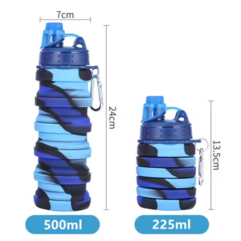 Collapsible Gym Travel Sport Silicone Drinkware Tumblers Insulated Insulated Drinkware Water Bottle supplier