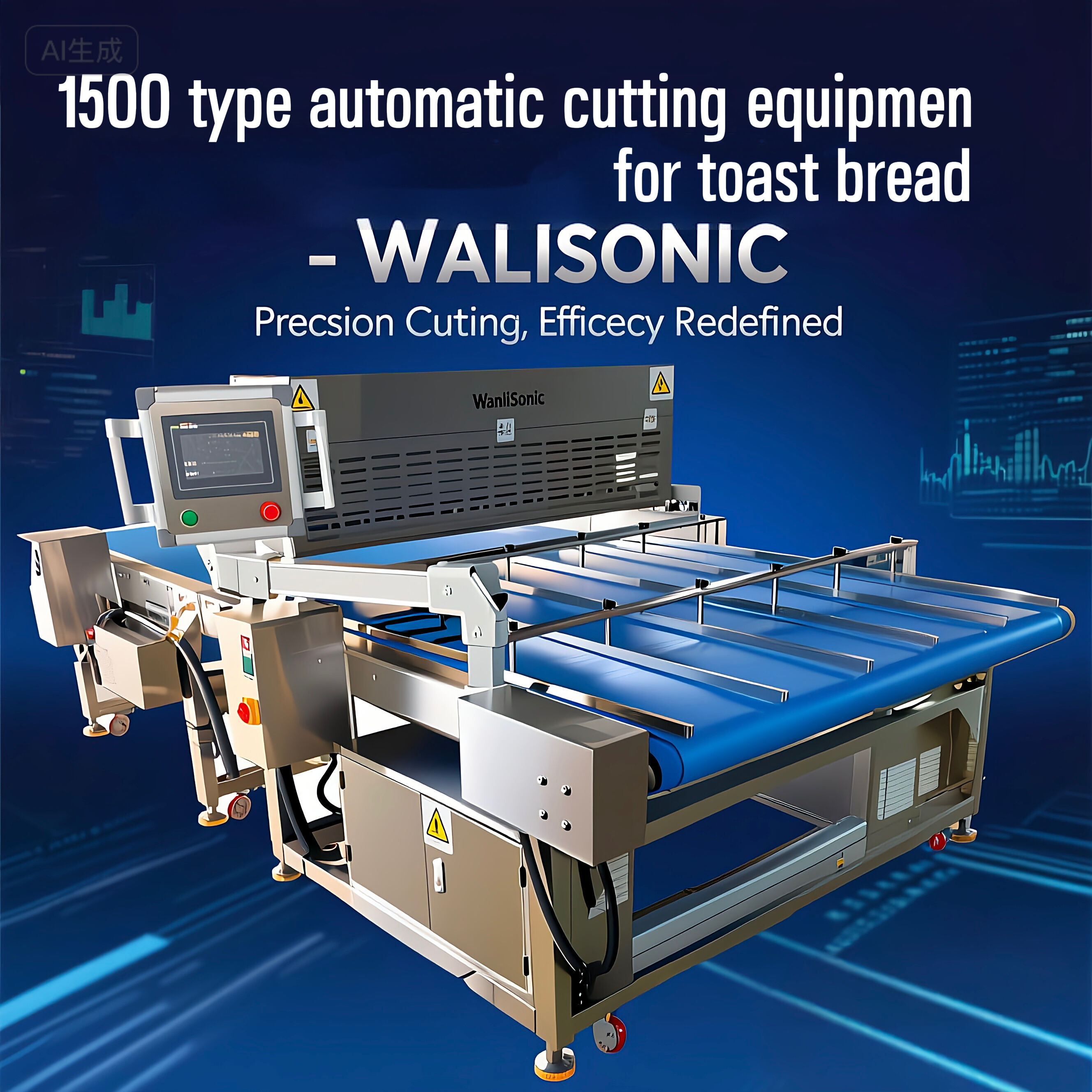 Wanlisonic Attrezzatura automatica per il taglio di pane tostato ad alto contenuto di umidità