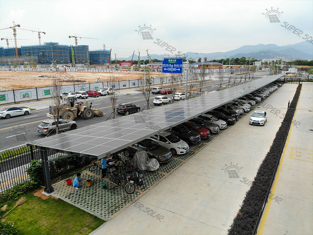 China 120KW Steel carport solar power system