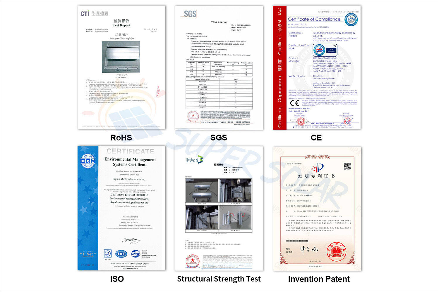 certification of solar mounting