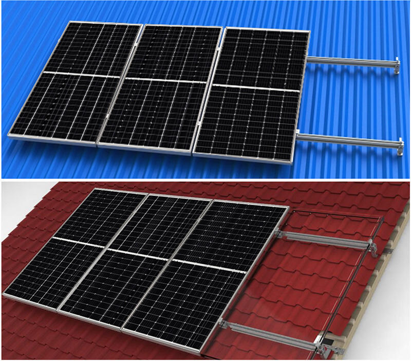 solar panels on sloping roof