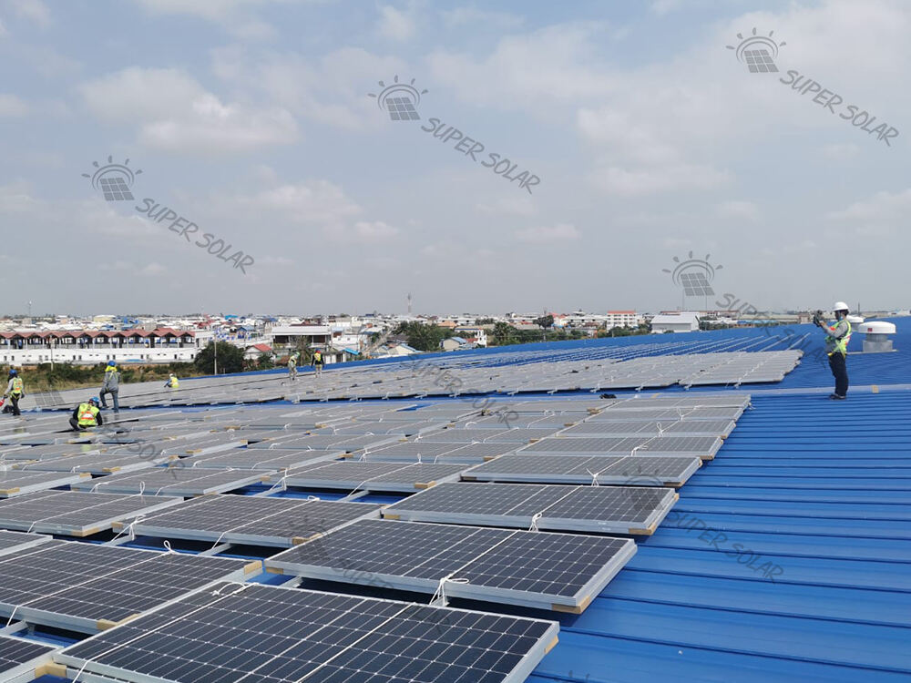 Cambodia 1MW Metal roof solar  mount with standing seam