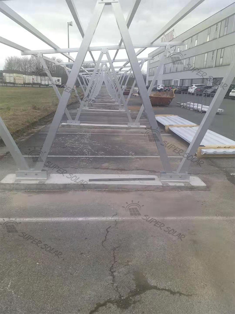 Germany  52units Aluminum carport solar power system