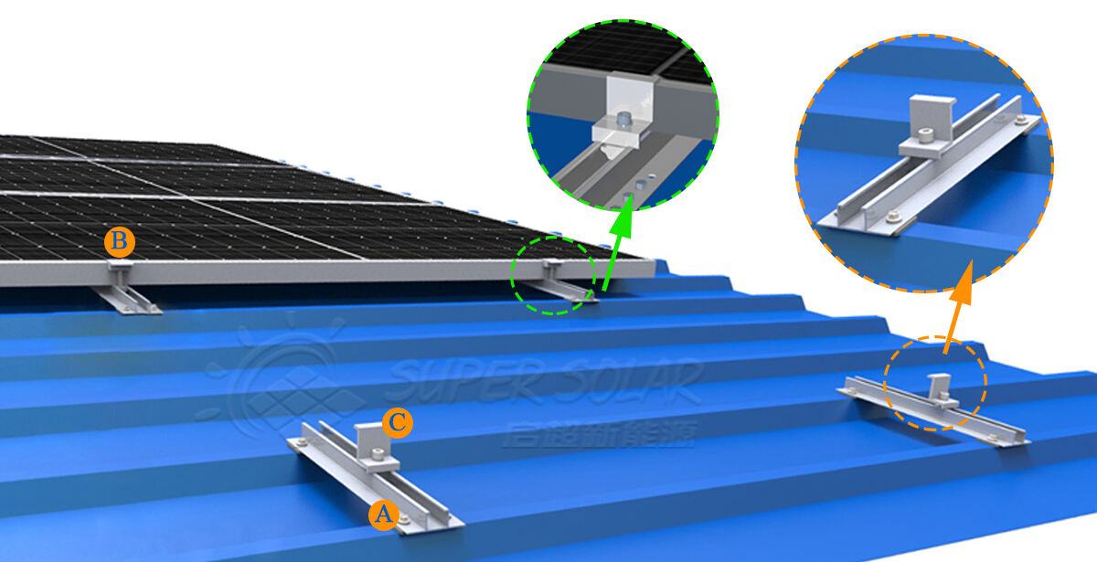 Mini rail for solar panel