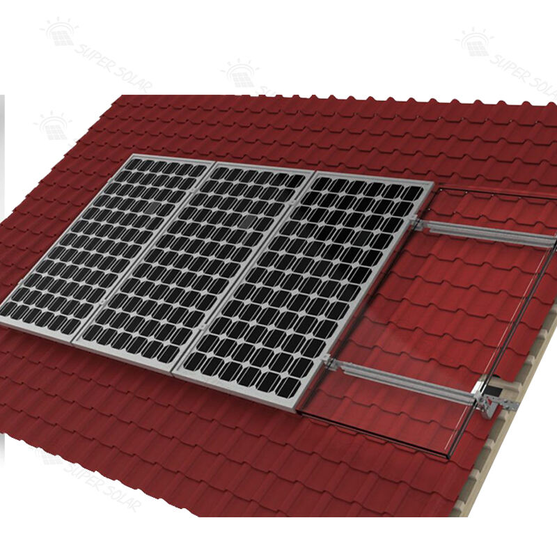 Solar panel brackets for tile roof