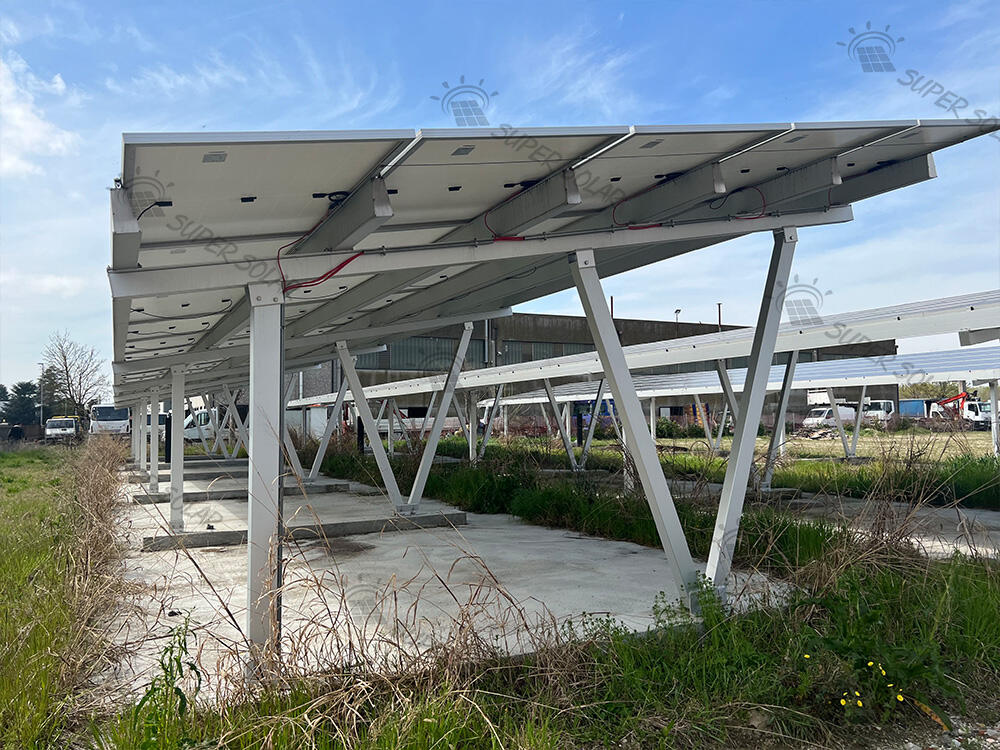 Italy  100KW  Aluminum carport solar power system