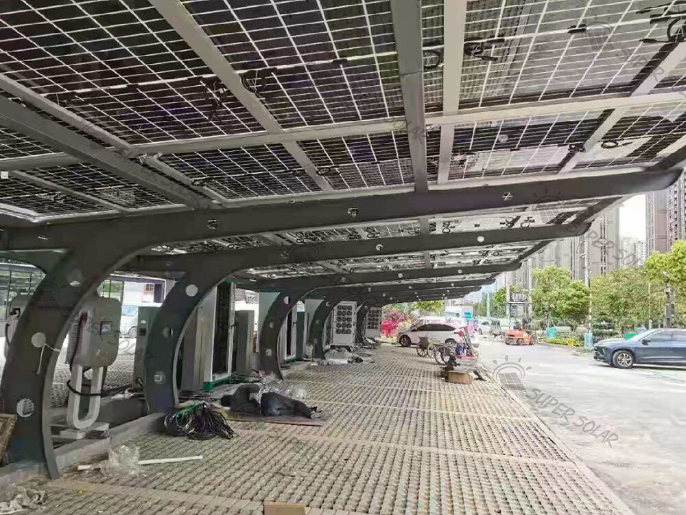 China  130KW  BIPV steel carport solar power system