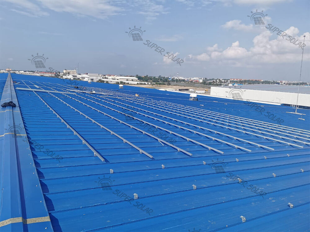 Cambodia 1MW Metal roof solar  mount with standing seam