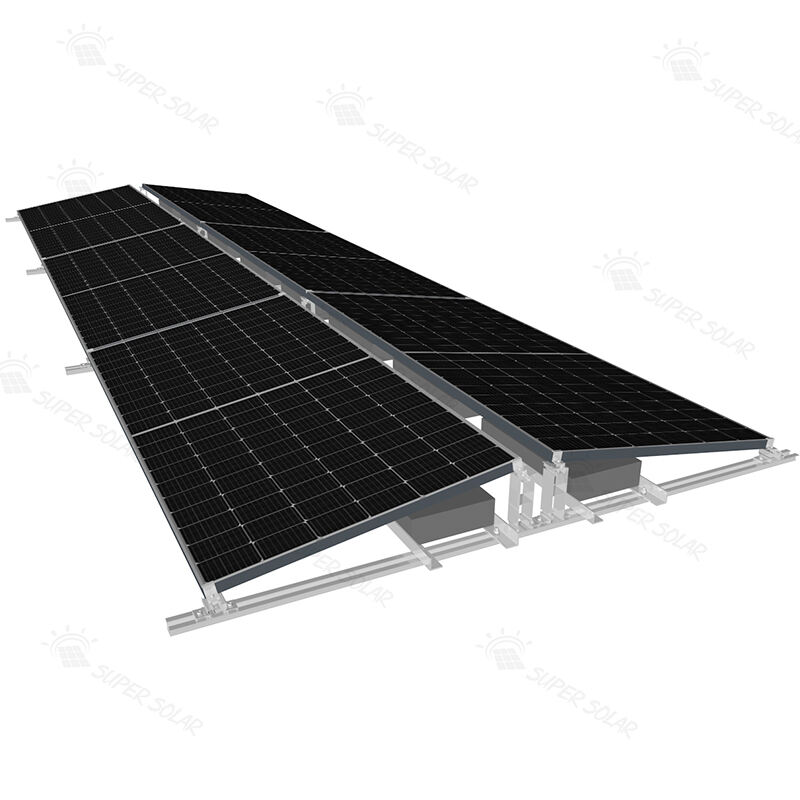 East west solar ballast system for solar panels