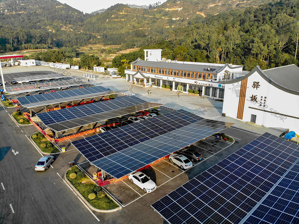 China 924KW BIPV solar carport in highway service station