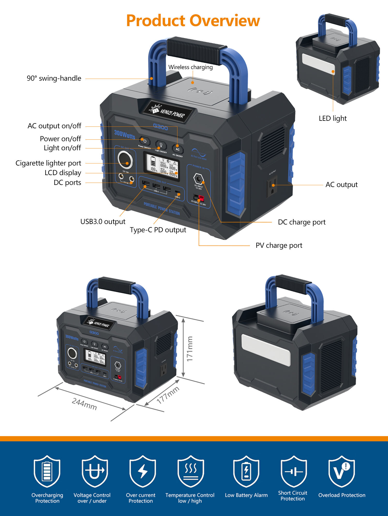 300w portable power station