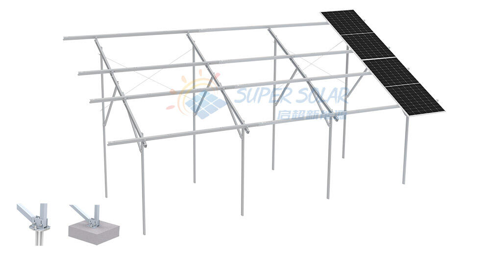 Struktur Surya Terpasang di Tanah dari Baja Karbon