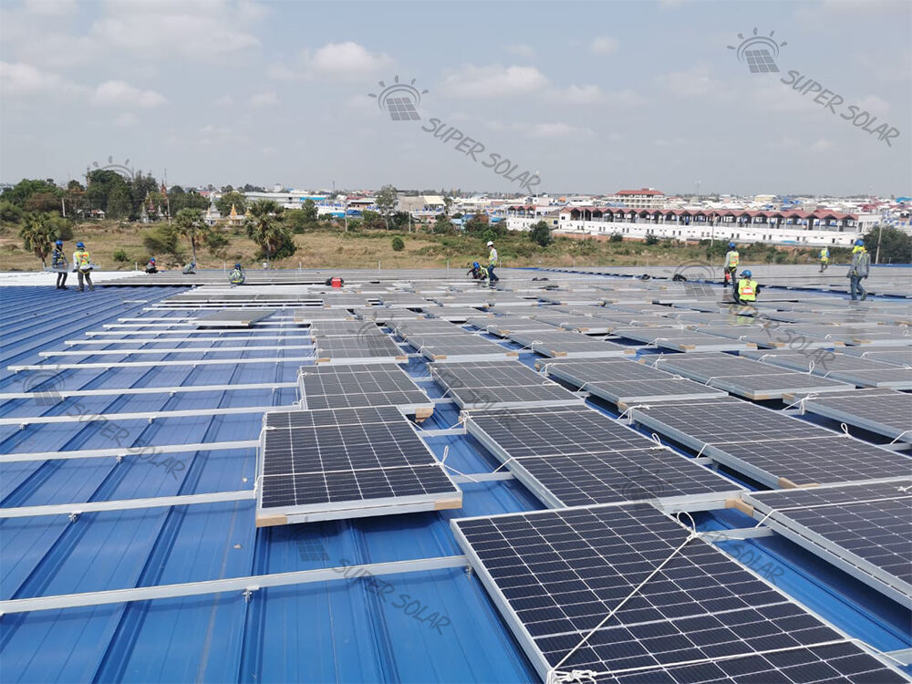 Cambodia 1MW Metal roof solar  mount with standing seam