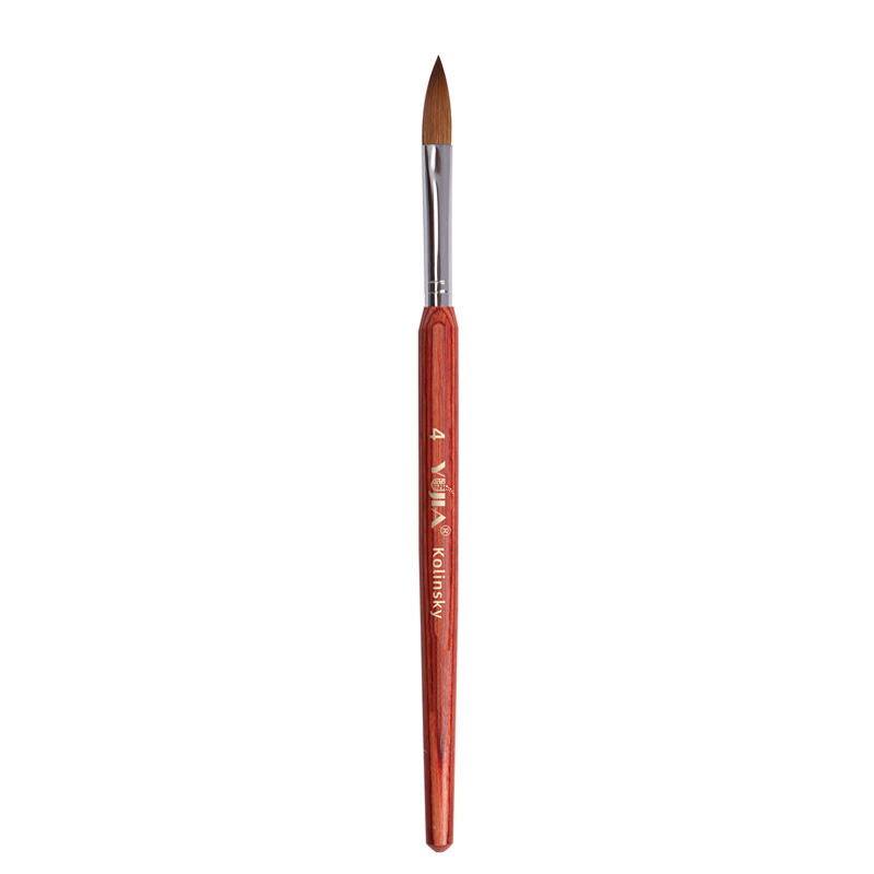 KNB01 Red Wooden Handle 30% 50% 100% Kolinsky Acrylic Nail Brushes