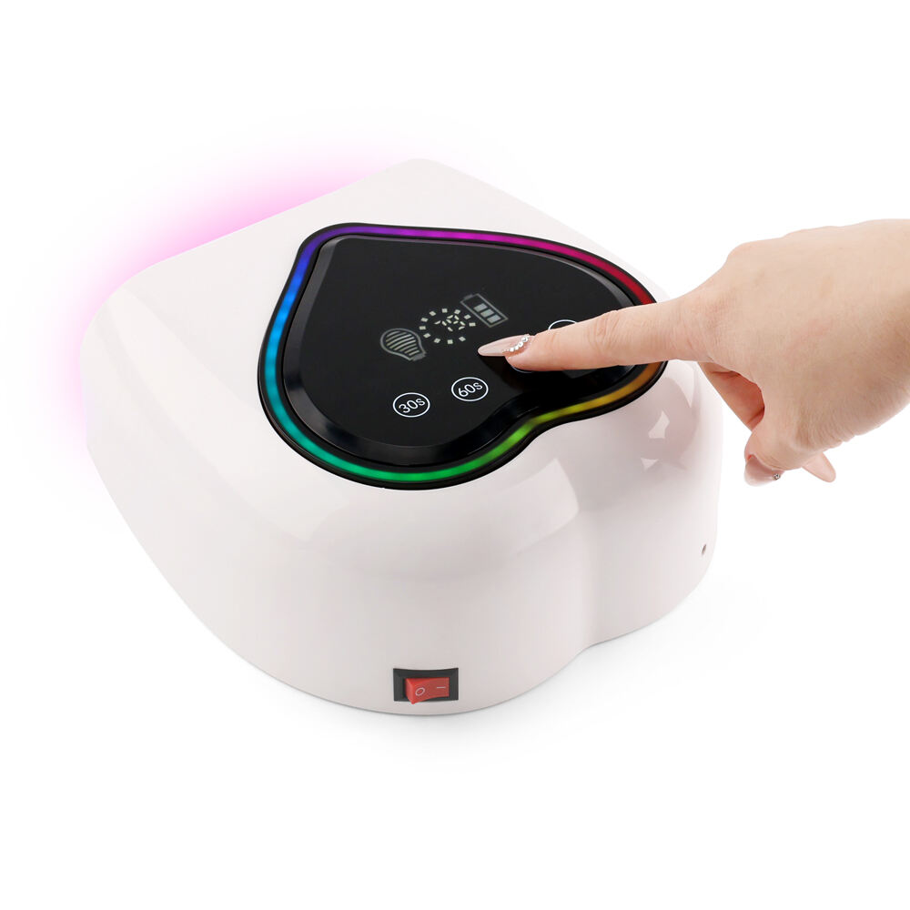 New Arrival SN483 Gradient Color 98W Cordless Pro Cure LED Nail Lamp with Rainbow Atmosphere Light