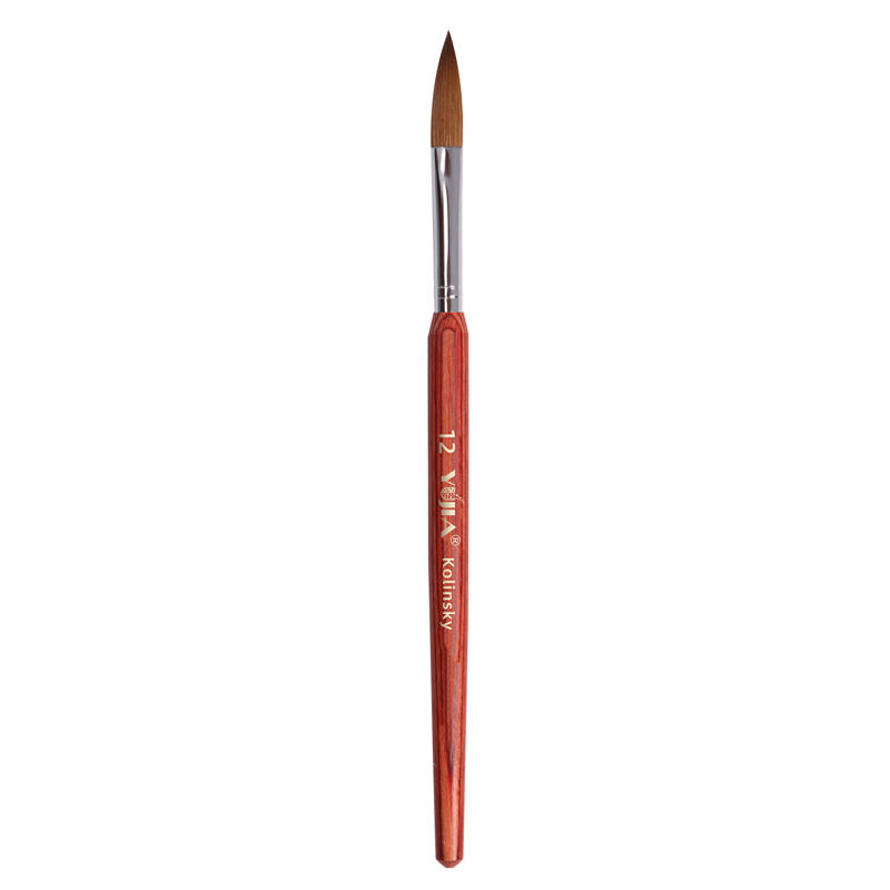 KNB01 Red Wooden Handle 30% 50% 100% Kolinsky Acrylic Nail Brushes