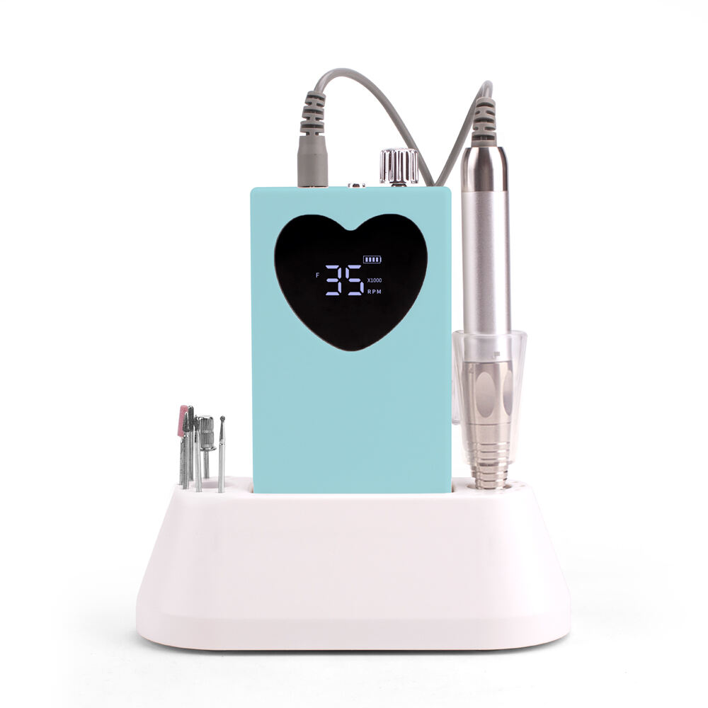 SN361S Brushless Heart Shape Rechargeable Electric Nail File Machine for Acrylic Nails Gel Polishing Removing