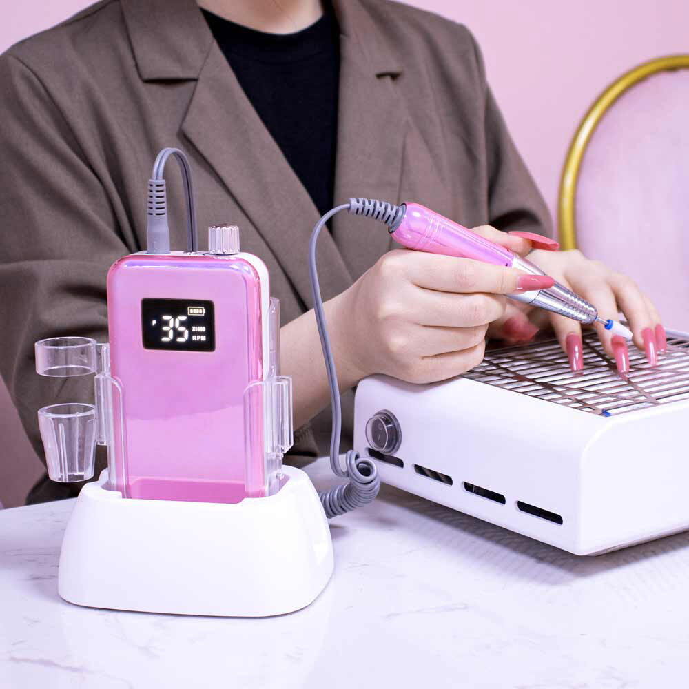 SN352 Portable Desktop Cordless Nail Drill Machine 35000RPM Carbon Motor for Manicure Pedicure