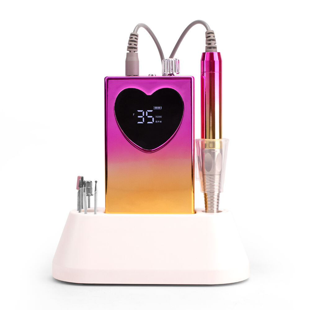 SN361S Brushless Heart Shape Rechargeable Electric Nail File Machine for Acrylic Nails Gel Polishing Removing