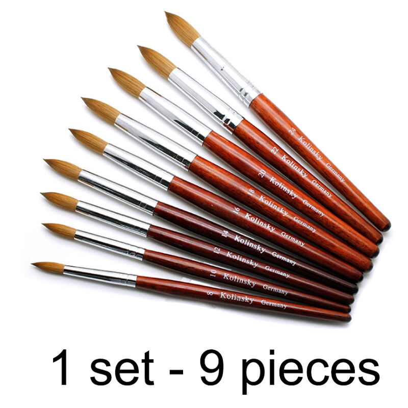 KNB02 Kolisky Sable Acrylic Nail Art Brush Professional Wooden Nail Brush Nail Extension Manicure Tool for DIY Home Salon