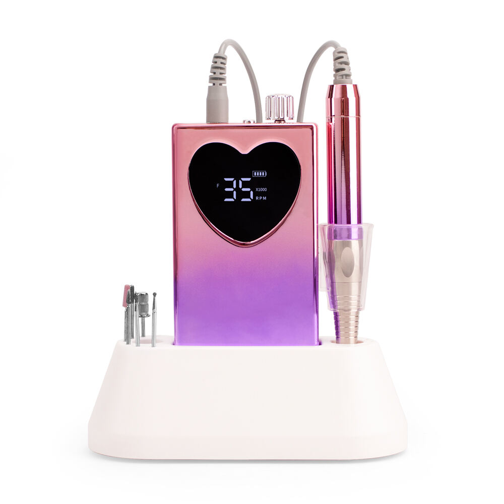 SN361S Brushless Heart Shape Rechargeable Electric Nail File Machine for Acrylic Nails Gel Polishing Removing