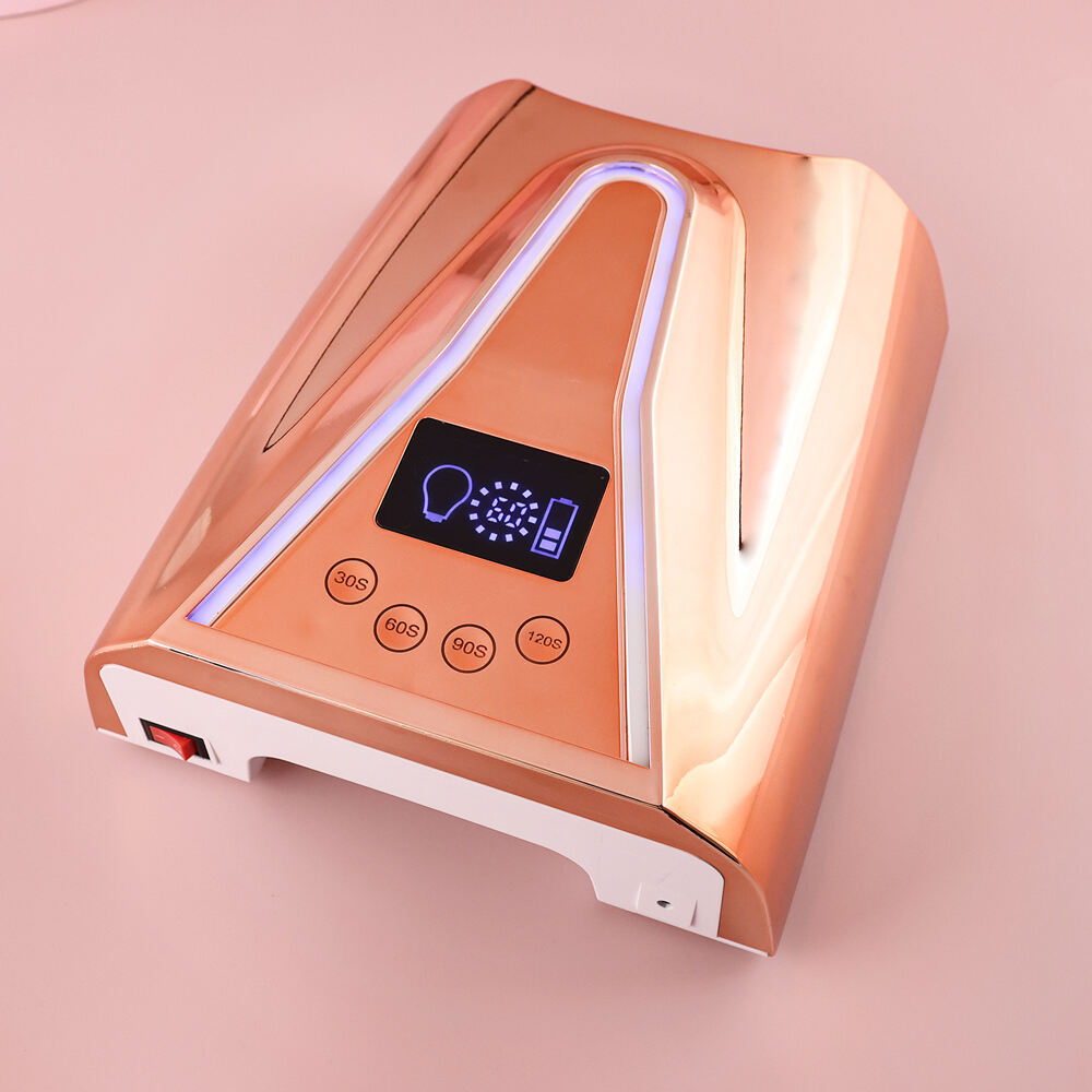 SN497 128W Rechargeable UV Nail Lamp for Gel Nails with Rainbow Atmosphere Light Professional Fast Charger Curing Lamp for Salon Home