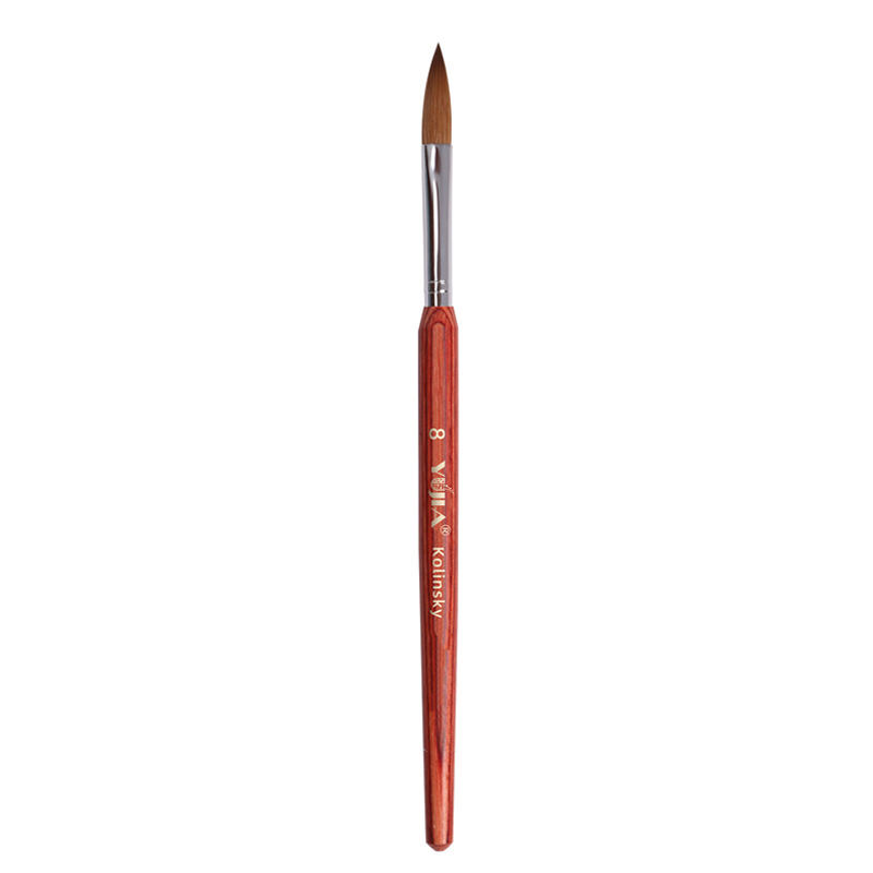 KNB01 Red Wooden Handle 30% 50% 100% Kolinsky Acrylic Nail Brushes