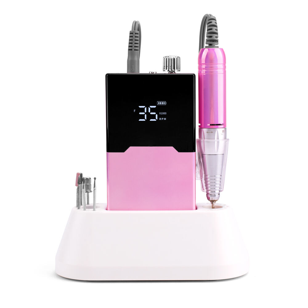 SN362 Carbon Motor E-File High Speed 35000rpm Rechargeable Machine with Bit Set for Acrylic Cuticle Removing Home Salon Use