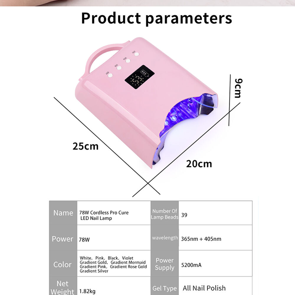 78W draadloze UV LED nagellamp oplaadbare Pools droger