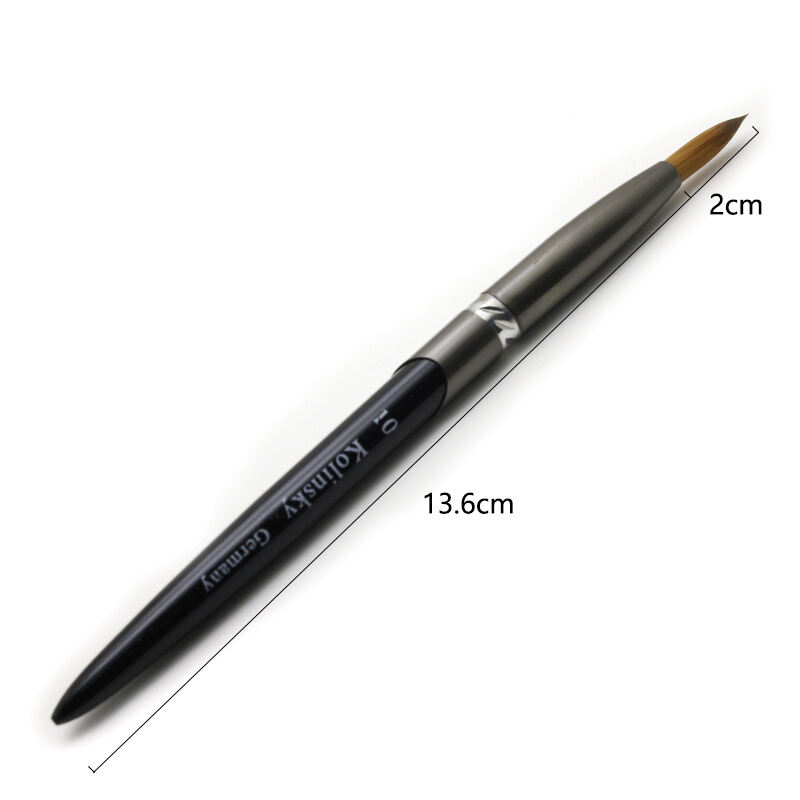 KNB06 Black Handle 30% 50% 100% Kolinsky Acrylic Nail Brushes