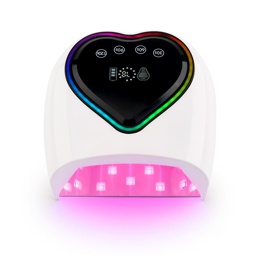 New Arrival SN483 Gradient Color 98W Cordless Pro Cure LED Nail Lamp with Rainbow Atmosphere Light