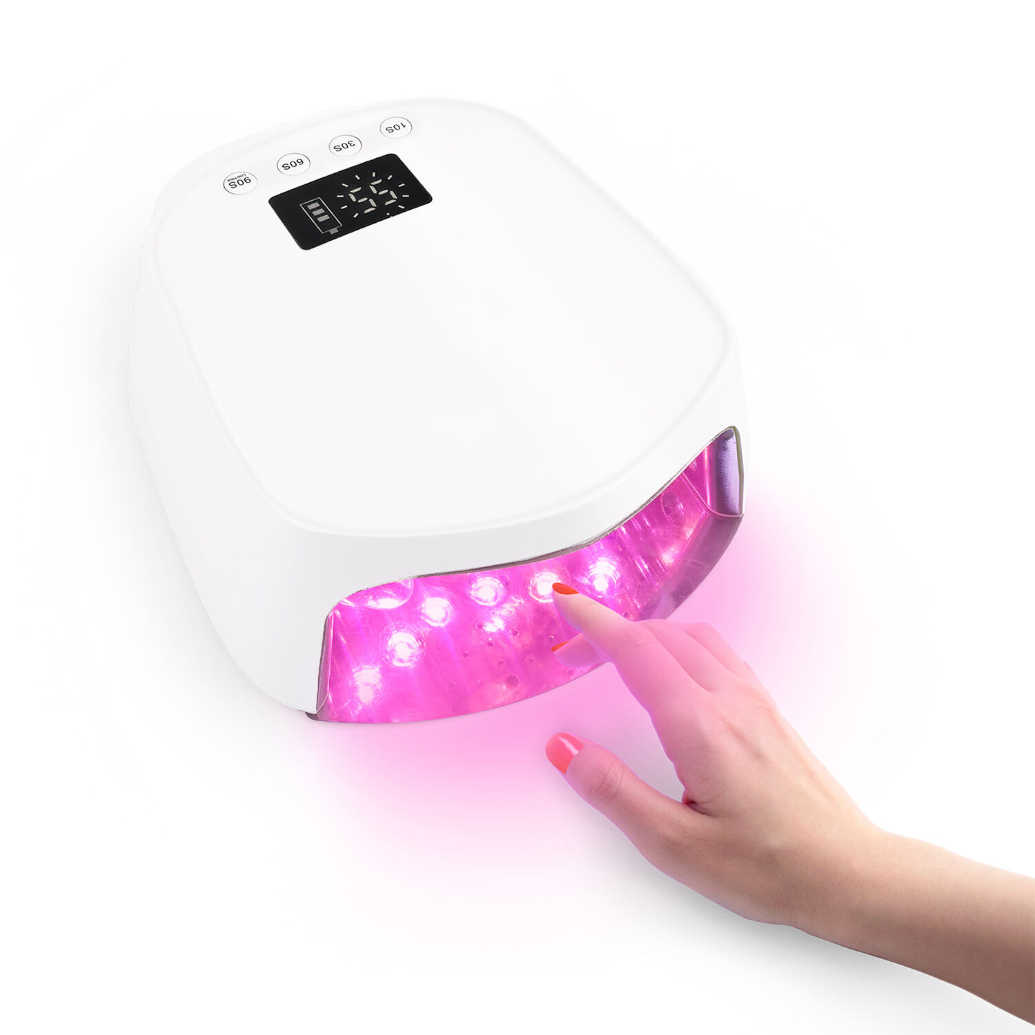 SN481 Professional Portable 96W Cordless Nail Lamp Curing Lamp for Gel Nails Rechargeable Nail Polish Machine for Salon or Home