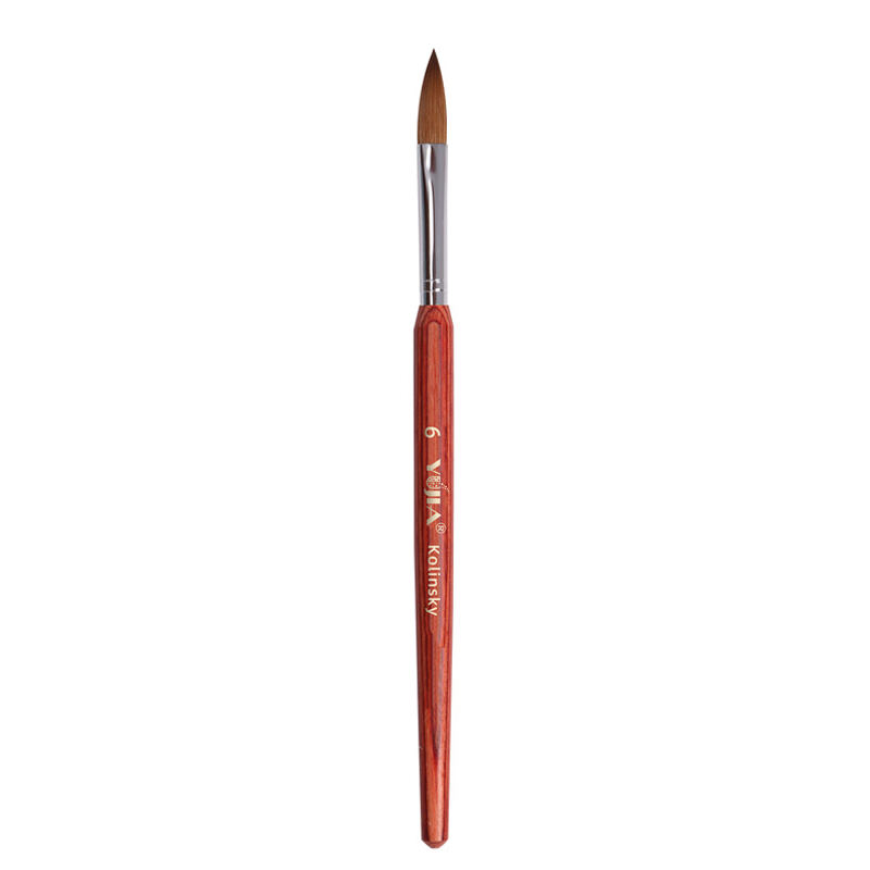 KNB01 Red Wooden Handle 30% 50% 100% Kolinsky Acrylic Nail Brushes