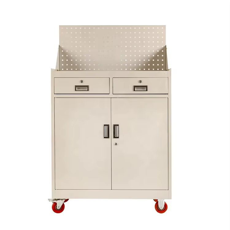 Tool Box Roller Cabinet Heavy Duty Motorcycle Trolley Tool Box Cabinet Cart Metal Tool Cabinet with Pegboard for Car Workshop