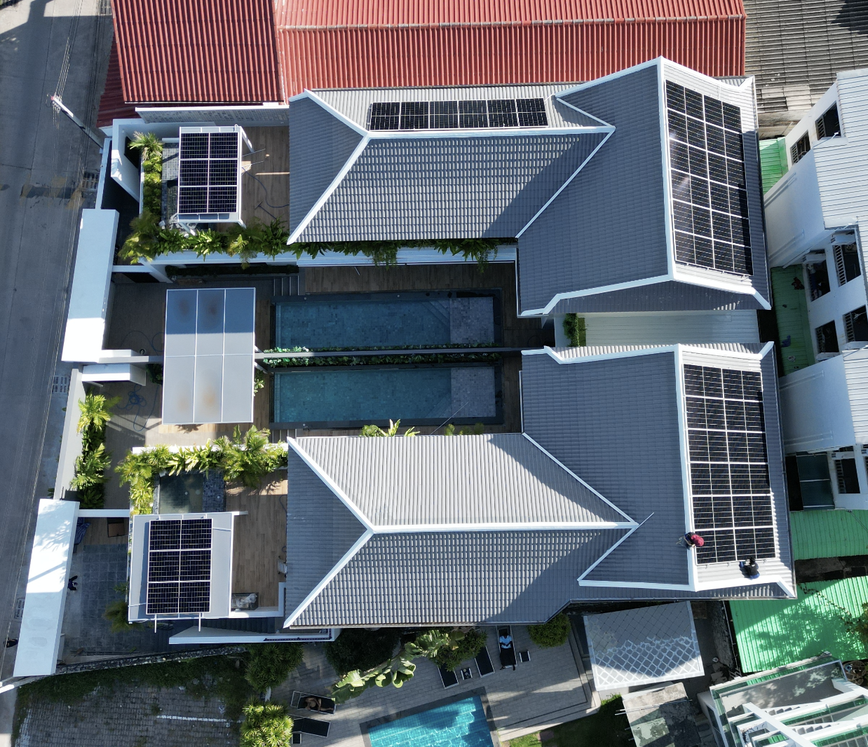Casa de huéspedes - Proyecto fotovoltaico de 22 kW en Pattaya, Tailandia