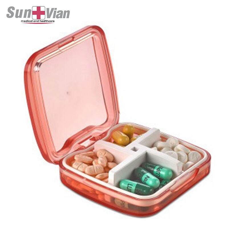 Plastic Pill Box With 4 Compartments