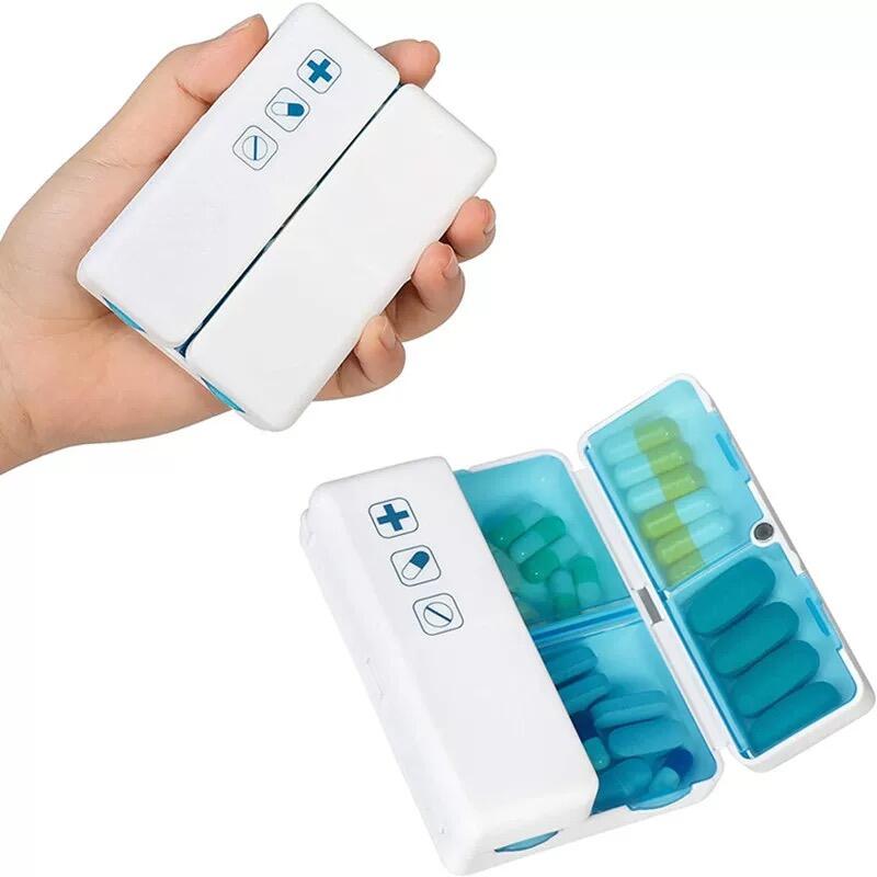 7&8-Compartment Plastic Pill Box - Weekly Pill Organizer