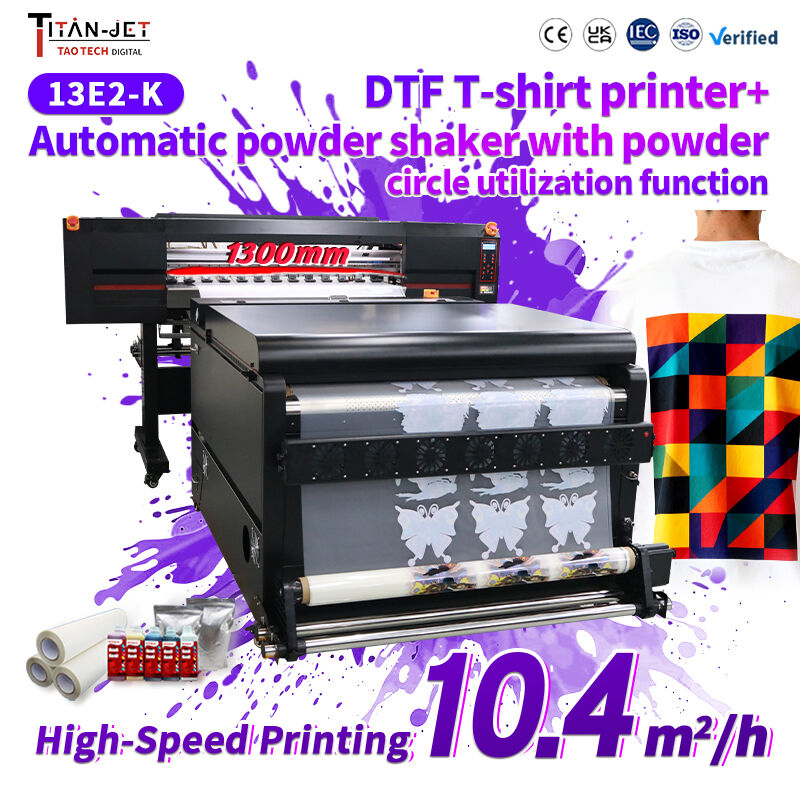 Titanjet All-New 130cm 2 Head DTF I3200 Wide Format with Powder Shaker for Clothes T-Shirt Printing