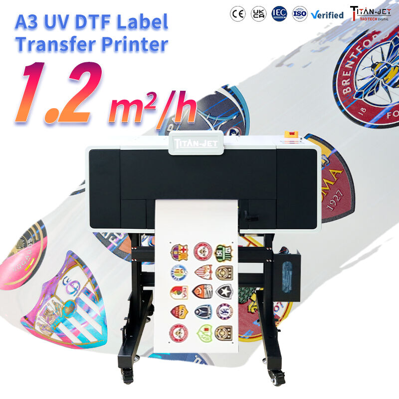 A3 TRANSFER LABEL UV DTF 3D Thick label printer tpu badges jersey and t shirt logo printing tpu uv printer