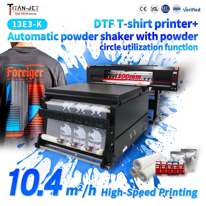 Titanjet All-New 130cm 3 Head 8 colors DTF I3200 High Speed Wide Format with Powder Shaker