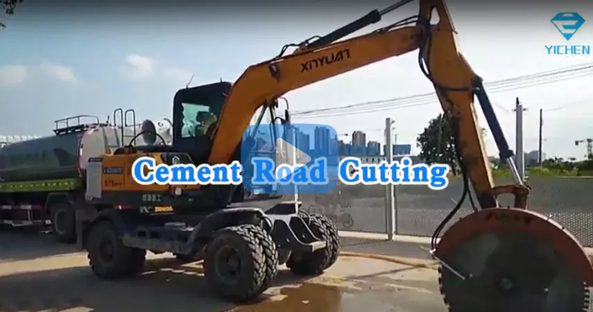 Corte de Estrada de Cimento com Serra de Pedra
