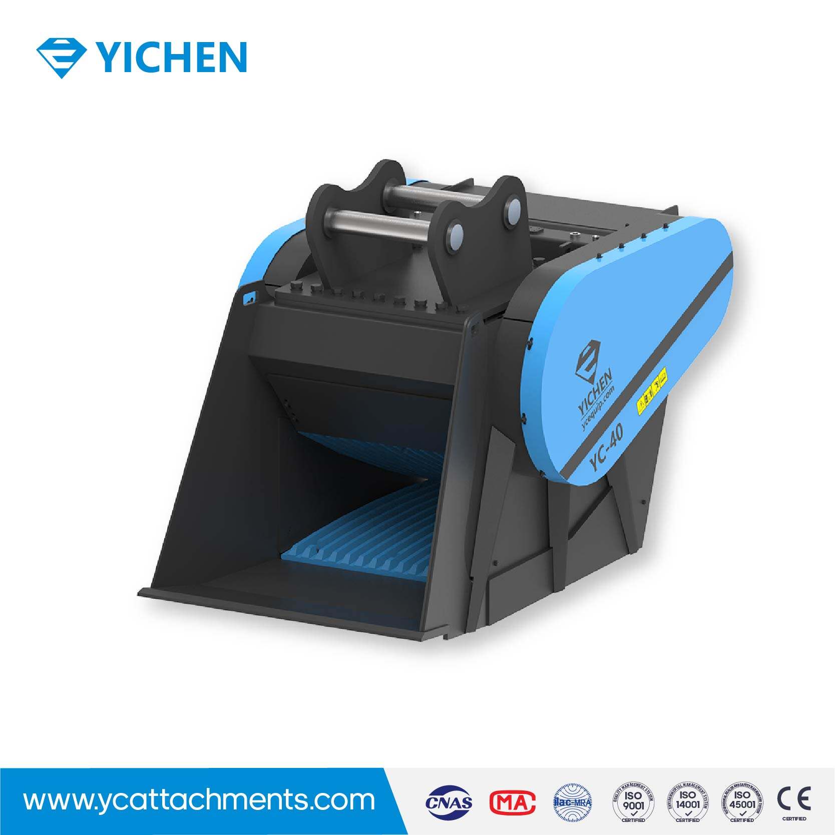 YC-40 Product Available Broken in Situ Efficient Wear-resistant Jobsite Hydraulic Jaw Crusher for Excavator Attachments
