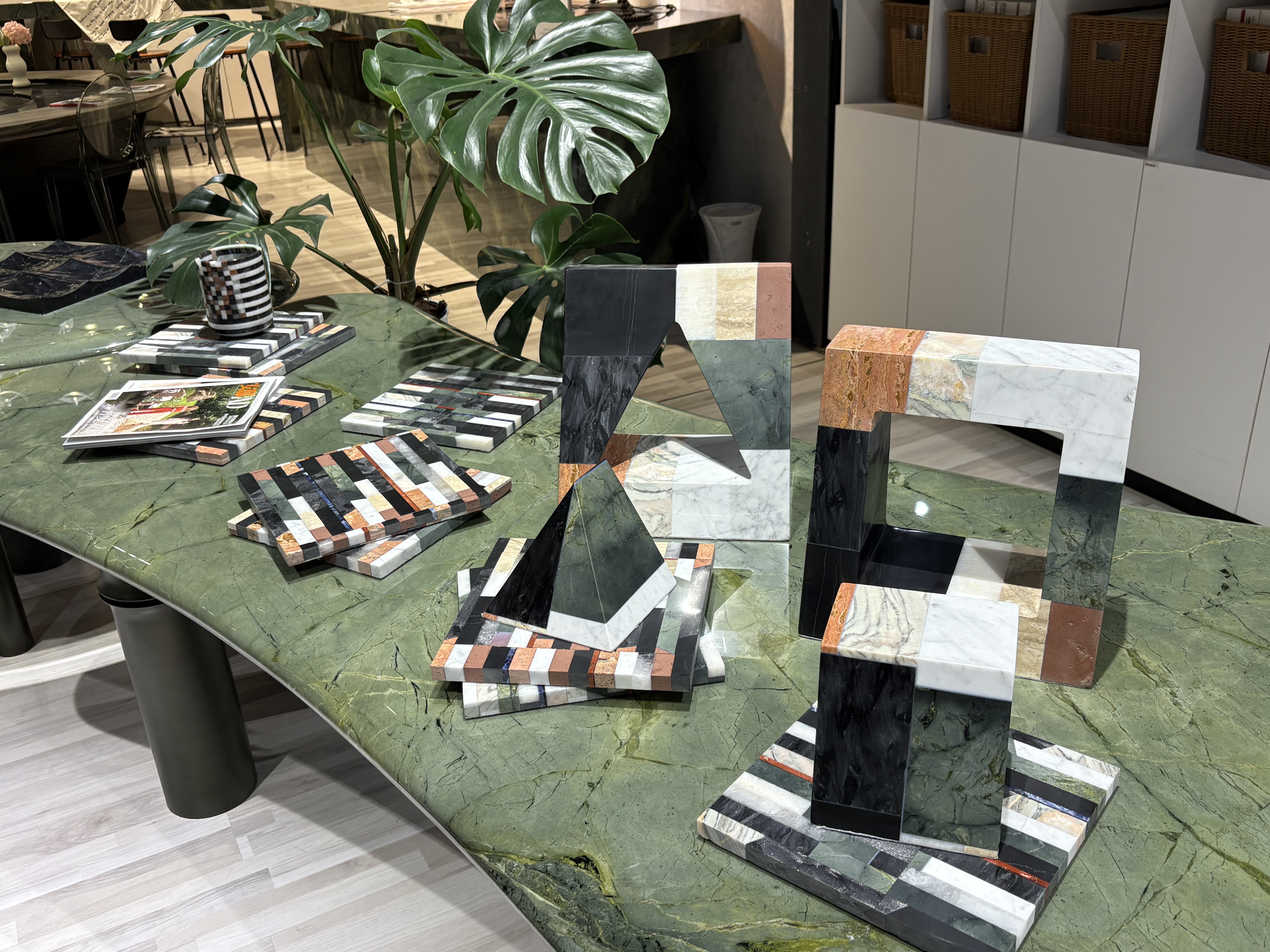 Mosaic Inlaid Stone Storage Box stone crafts stone artworks Stone Ornaments