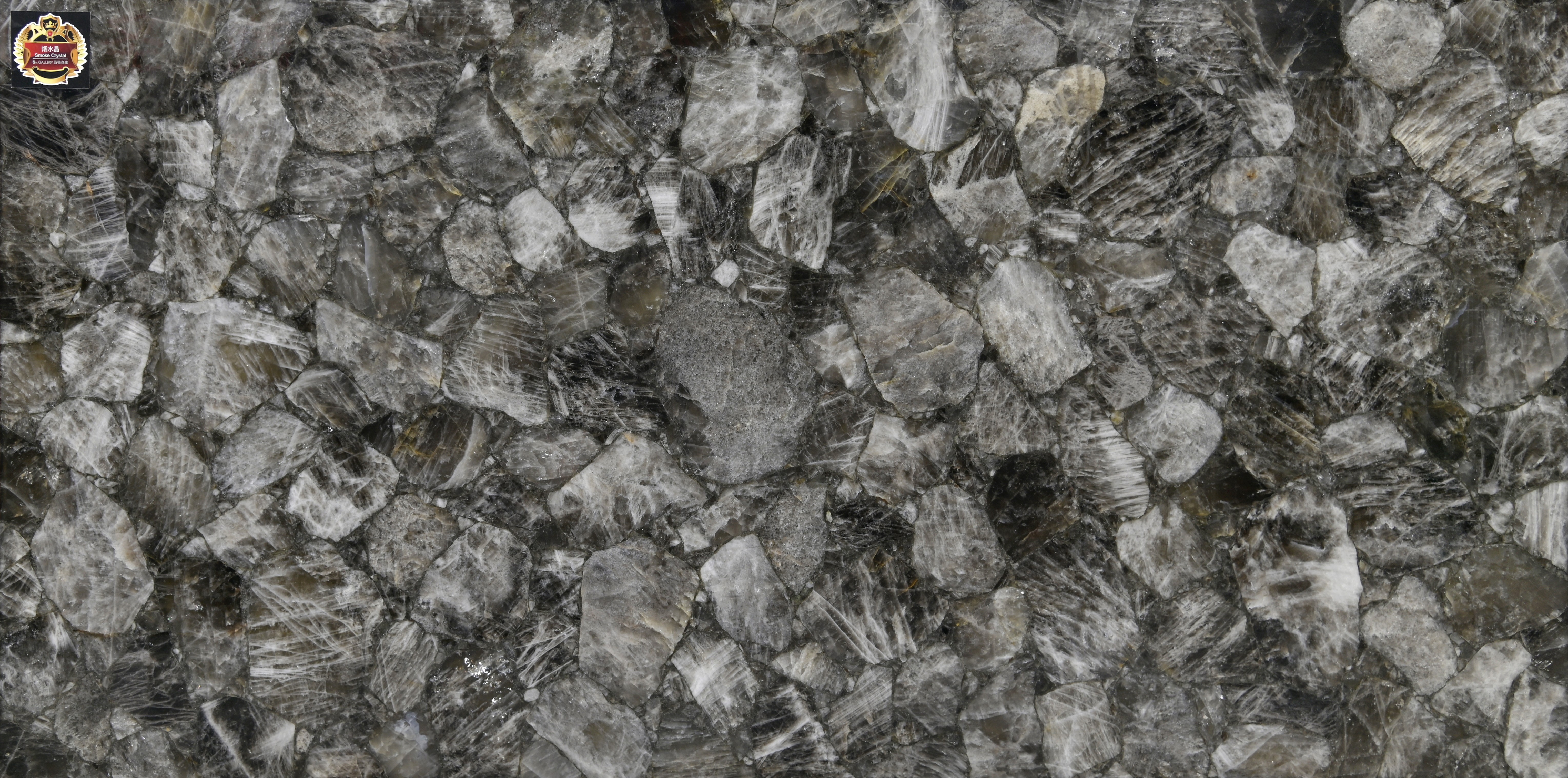 Smoky Crystal Grey Semi Precious Stone Gemstone Slab