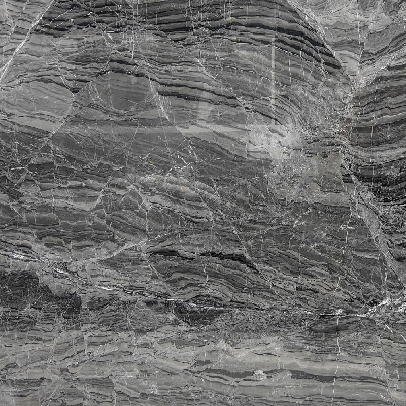 Monet Grain Grey Natural Stone Marble with Wavy White/Grey Veins